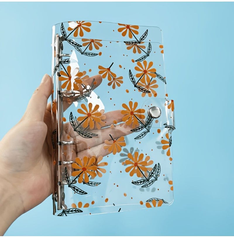 A6 Daisy Transparent PVC Binder Cover Reusable Loose Leaf Journal 08 - Image 4