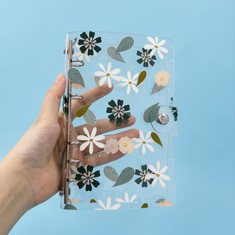 A6 Daisy Transparent PVC Binder Cover Reusable Loose Leaf Journal 08 - Image 5