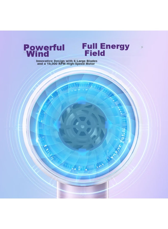 Aux Hair Dryer For Home Use With Negative Ions And Blue Light Hair Protection, High-power Quick-drying Constant Temperature Hair Protection Hair Dryer 1800w High-power Electric Hair Dryer Ah7800s Dazzling Purple - Image 4