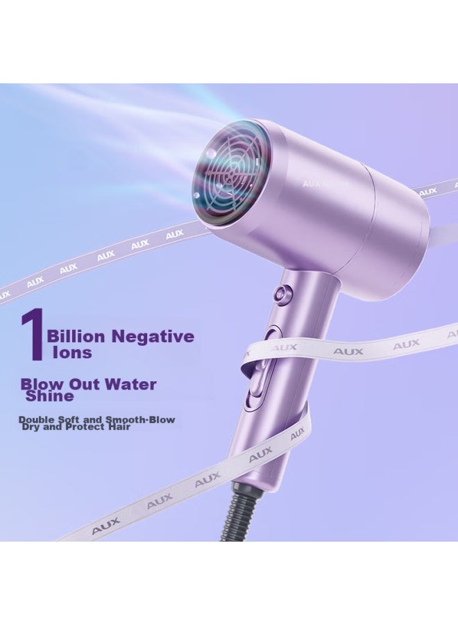 Aux Hair Dryer For Home Use With Negative Ions And Blue Light Hair Protection, High-power Quick-drying Constant Temperature Hair Protection Hair Dryer 1800w High-power Electric Hair Dryer Ah7800s Dazzling Purple - Image 5