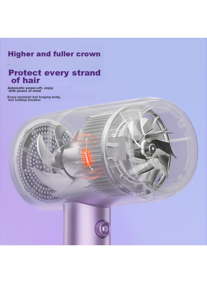 Aux Hair Dryer For Home Use With Negative Ions And Blue Light Hair Protection, High-power Quick-drying Constant Temperature Hair Protection Hair Dryer 1800w High-power Electric Hair Dryer Ah7800s Dazzling Purple - Image 3