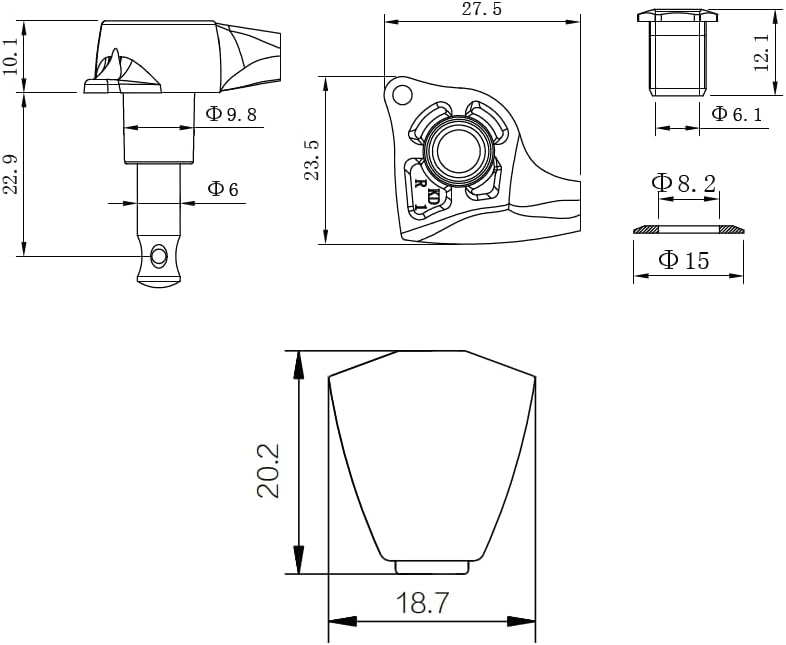 guyker Guitar Machine Heads (3L + 3R) – 1:21 Sealed Tuning Key Pegs Tuners Set with Tulip Shaped Knob Replacement for ST TL SG Style Electric or Acoustic Guitars – black - Image 2