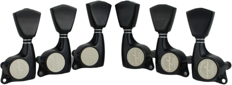 guyker Guitar Machine Heads (3L + 3R) – 1:21 Sealed Tuning Key Pegs Tuners Set with Tulip Shaped Knob Replacement for ST TL SG Style Electric or Acoustic Guitars – black - Image 1