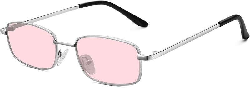 Fozono Rectangle Sunglasses for Women 90s Retro Small Narrow Square Frame UV400 Protection - Image 1