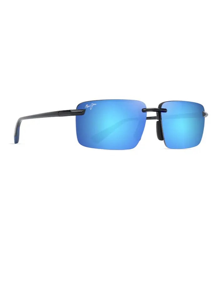 MAUI JIM Maui Jim Laulima Asian Fit 656-02 Unisex Polarized Rectangular Sunglasses – 61 mm Lens Size  - Image 1