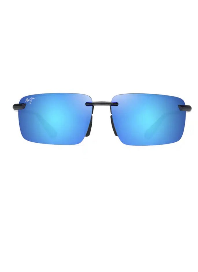 MAUI JIM Maui Jim Laulima Asian Fit 656-02 Unisex Polarized Rectangular Sunglasses – 61 mm Lens Size  - Image 3