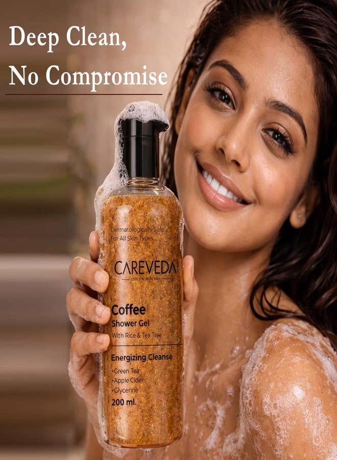 CareVeda Coffee Shower Gel for Energized, Refreshing & Smooth Skin, Deep Cleansing & Hydrating Body Wash, Suitable for All SkinTypes 200ml - Image 3