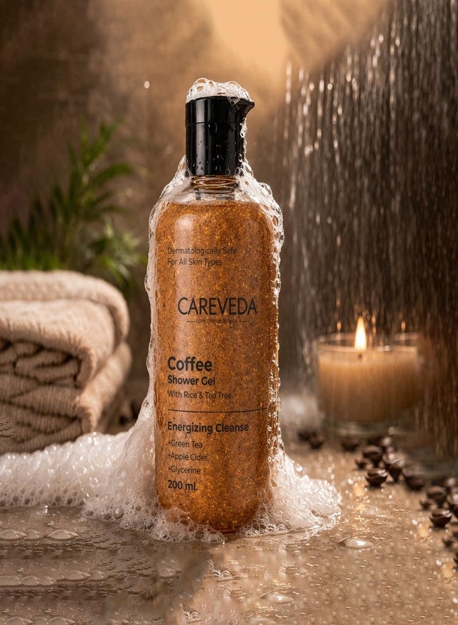 CareVeda Coffee Shower Gel for Energized, Refreshing & Smooth Skin, Deep Cleansing & Hydrating Body Wash, Suitable for All SkinTypes 200ml - Image 1