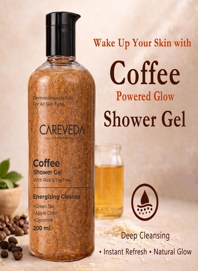 CareVeda Coffee Shower Gel for Energized, Refreshing & Smooth Skin, Deep Cleansing & Hydrating Body Wash, Suitable for All SkinTypes 200ml - Image 2