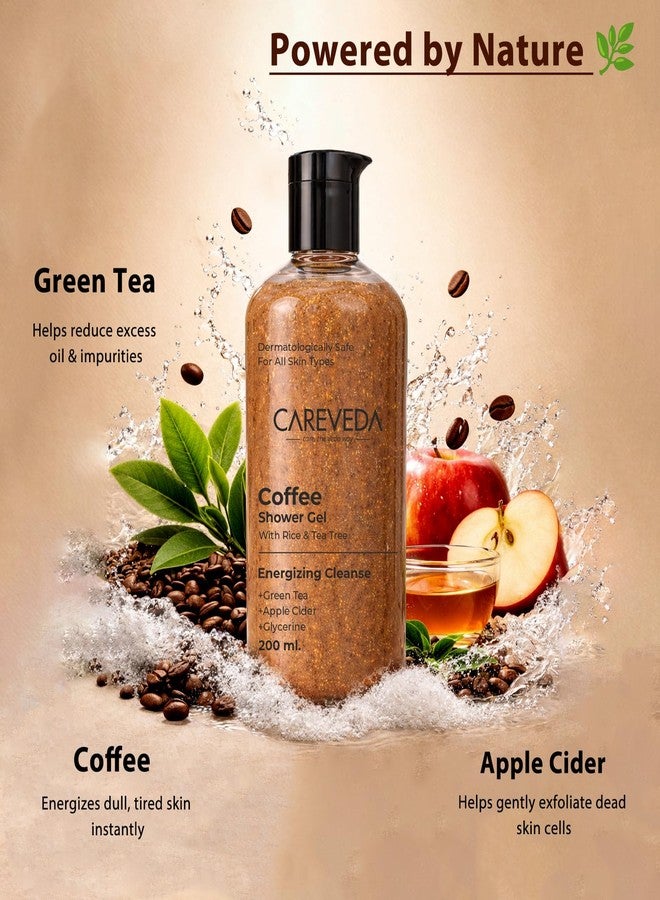CareVeda Coffee Shower Gel for Energized, Refreshing & Smooth Skin, Deep Cleansing & Hydrating Body Wash, Suitable for All SkinTypes 200ml - Image 5