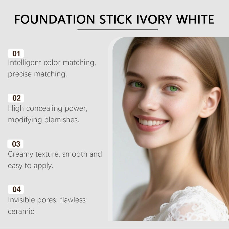 The color-changing foundation stick is lightweight, moisturizing, hydrating, nourishing, matte, and clear    Dark skin - Image 3
