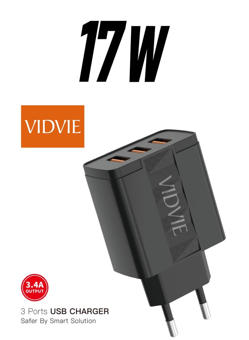 Vidvie 3 Ports USB Wall Charger 3.4 A PLE231 - Image 1
