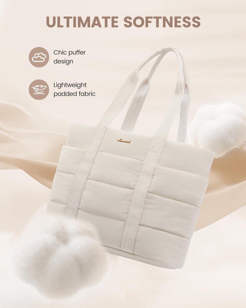 LOVEVOOK Diaper Bag Tote, Puffer Baby Diaper Bag with Insulated Pocket,Travel Diaper Tote with Pacifier Case and Changing Pad - Image 2