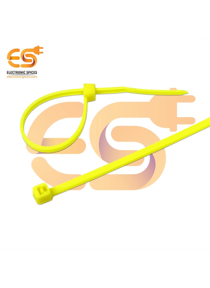 Electronicspices Electronic Spices 25mm X 150mm Yellow Color Multipurpose Self Locking Nylon 66 Industrial Grade Cable Tie Pack of 100pcs  - Image 3
