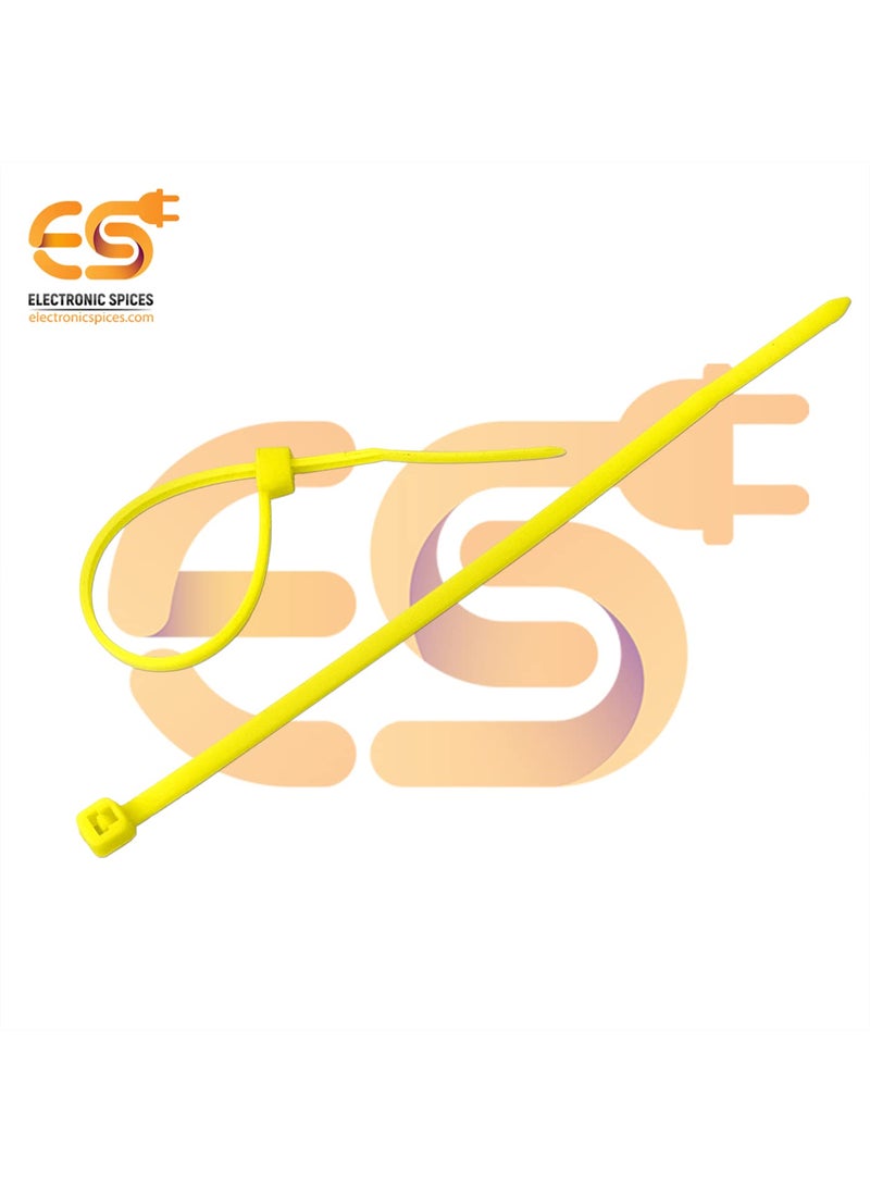 Electronicspices Electronic Spices 25mm X 150mm Yellow Color Multipurpose Self Locking Nylon 66 Industrial Grade Cable Tie Pack of 100pcs  - Image 2