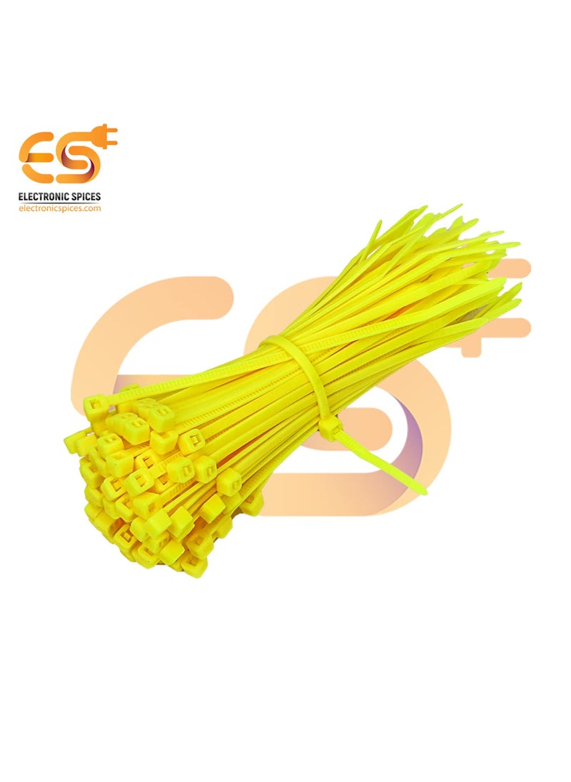 Electronicspices Electronic Spices 25mm X 150mm Yellow Color Multipurpose Self Locking Nylon 66 Industrial Grade Cable Tie Pack of 100pcs  - Image 4