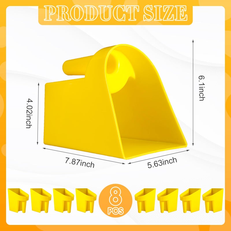 FillTouch 8 Pcs Feed Scoop 2 Qt Plastic Enclosed Heavy Duty Stackable Feed Scoop for Horse Chicken Livestock Animal Ranchers Homesteaders Farmers - Image 2