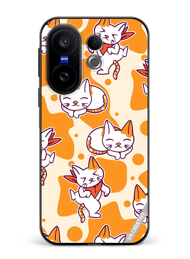 Protective Case Cover For Vivo X200 FE Chilling Cat Pattern Design Multicolour