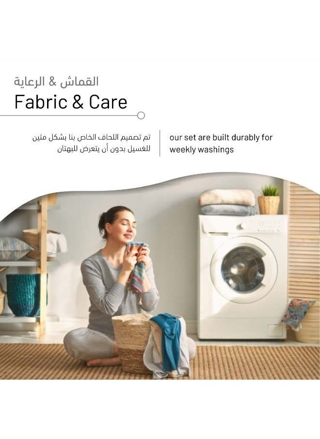 دوناتيلا - البكج الفندقي التوفيري: طقم غطاء فندقي 7 قطع مقاس مزدوج + حشوة لحاف فندقية + لباد فندقي مقاس مزدوج + 4 مخدات فندقية - Image 1