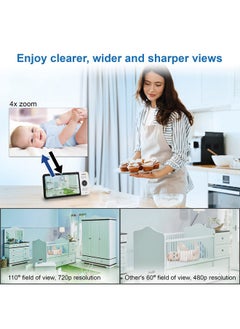 vtech Vm818Hd Video Monitor 5Inch 720P Hd Display Night Light 110Degree Wideangle Truecolor Dayvision Hd No Glare Nightvision Bestinclass 1000Ft Range 2Way Talk  - Image 4