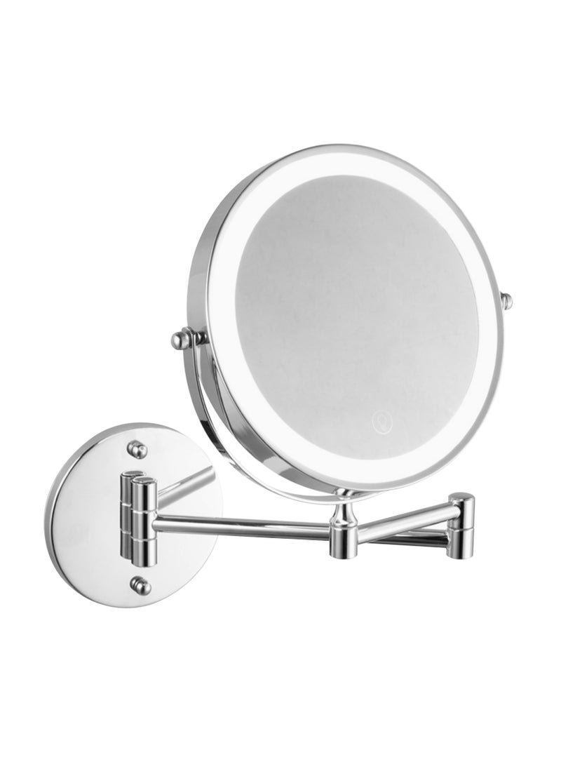 Sharpdo Wall Mounted Lighted Magnifying Mirror, 1X/10X Magnification Double-Sided LED Bathroom Mirror, 3 Color Lights & Stepless Dimming with Touch Sensor, Extendable Arm 360° Swivel  - Image 1