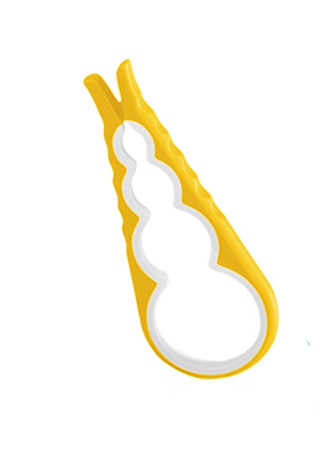 Loquat 4-In-1 Multifunction Twist Jar Opener Yellow/White 23 x 9.5 x 2.3centimeter - Image 1