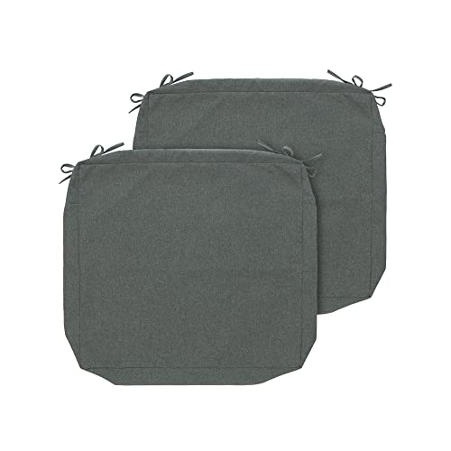 FUNHOME Outdoor Cushion Covers 20 x 18 x 4 inch,Set of 2,Replacement Seat Cushion Cover for Patio Furniture Chair,Water Resistant,Fade-Resistant Slipcover Only,No Insert(Dark Gray) - Image 1