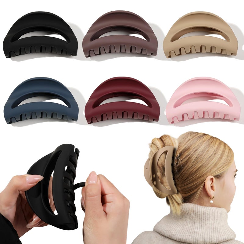 Ivyu 6Pcs Silicone Hair Claw Clips for Women, Mellow Flexible Hair Clip No Normal Hard Plastic Material,Non-Slip Strong Hold Durable Won't Break Cozy Claw Clips for Thick Hair - Image 1