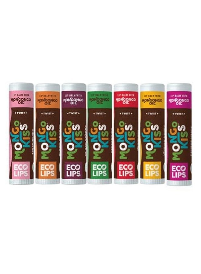 Eco Lips Mongo Kiss Organic Lip Balm 7 Pack - Blood Orange, Black Cherry, Pomegranate, Vanilla Honey, Peppermint, Strawberry Lavender, Yumberry | Mongongo Oil to Soothe & Moisturize Dry, Cracked Lips - Image 2