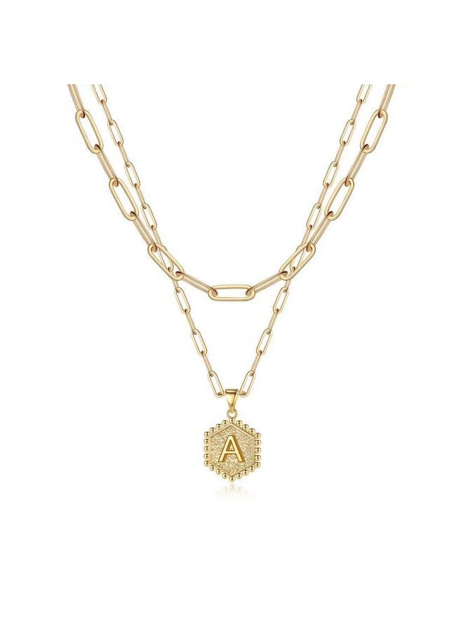 M MOOHAM Dainty Gold Necklace For Women Trendy - Initial Necklaces For Women Gold Necklace Initial A Necklace Gold Choker Layered Necklaces Set Gold Jewelry For Women - Image 1