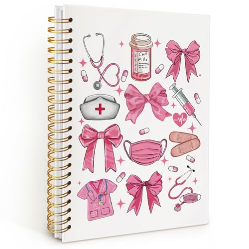 Wheatwin Nurses Week Gifts, Nurse Appreciation Gifts, Nursing Week Gift, Nurse Notebook, Medical Nurse Day Nursing Day Gift Office Supplies Spiral Journal Notebook 5.5x8.3 Inch A5 - Image 1