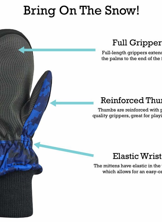 N'Ice Caps Kids Toddler and Baby Easy-On Wrap Waterproof Thinsulate Winter Mittens - Image 5