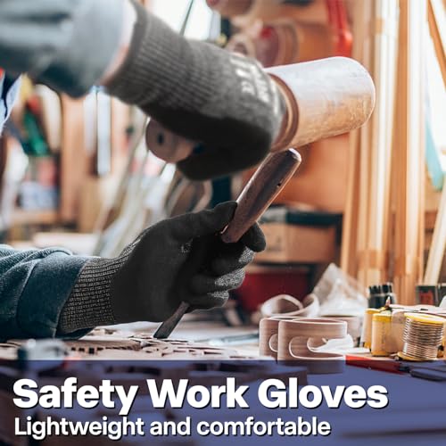 Schwer ProGuard Highest Level Cut Resistant Work Gloves PR3326 for Extreme Protection，ANSI A9 Cut Gloves with Reinforced Thumb, Non Slip, Breathable, Durable, Touch-screen, Non PFAS, Black 1 Pair（S） - Image 5