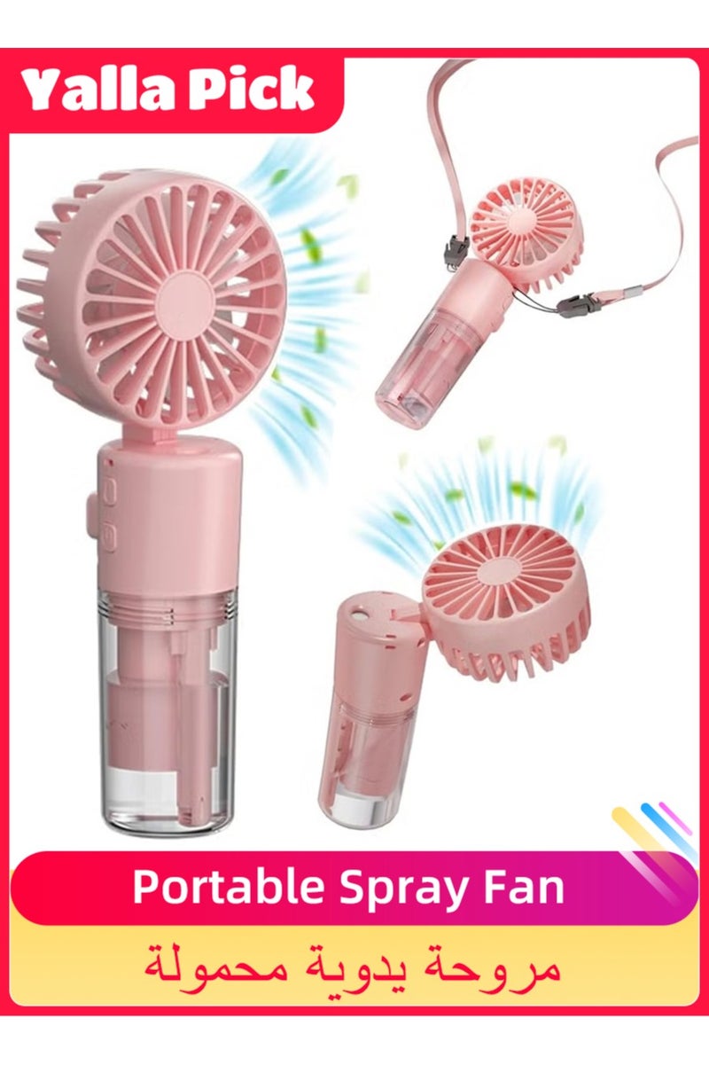 Yalla Pick Portable Handheld Fan, Rechargeable Misting Hand Fan, Multi-purpose for  Mini Mister Fan, 4 Speeds and 20ml Spray and 90° Foldable USB Personal Water Fan for Travel Office Outdoor  - Image 1