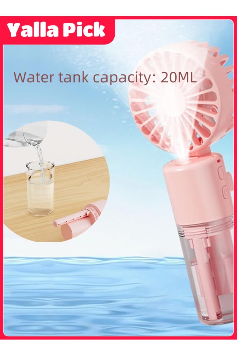 Yalla Pick Portable Handheld Fan, Rechargeable Misting Hand Fan, Multi-purpose for  Mini Mister Fan, 4 Speeds and 20ml Spray and 90° Foldable USB Personal Water Fan for Travel Office Outdoor  - Image 5