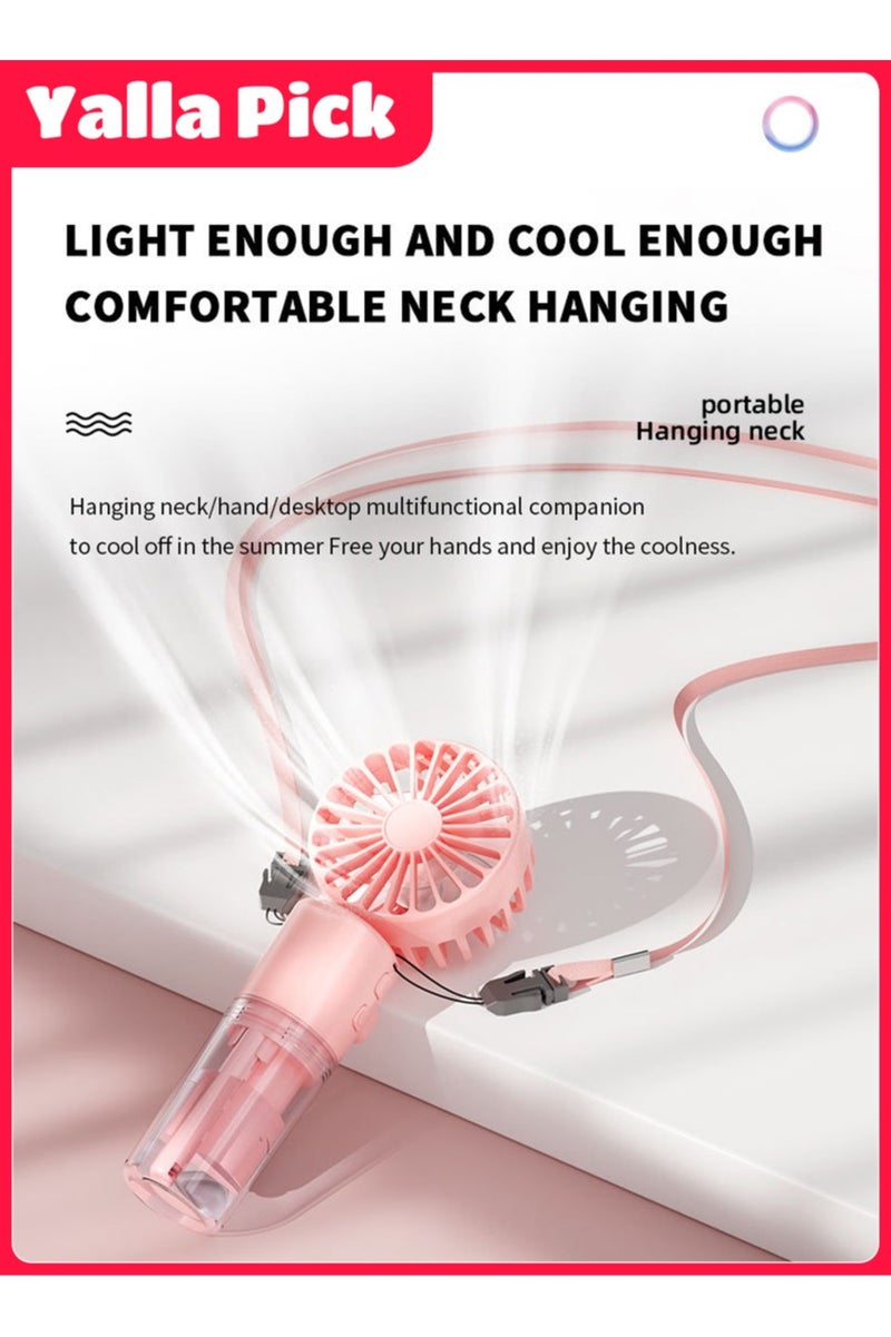 Yalla Pick Portable Handheld Fan, Rechargeable Misting Hand Fan, Multi-purpose for  Mini Mister Fan, 4 Speeds and 20ml Spray and 90° Foldable USB Personal Water Fan for Travel Office Outdoor  - Image 3