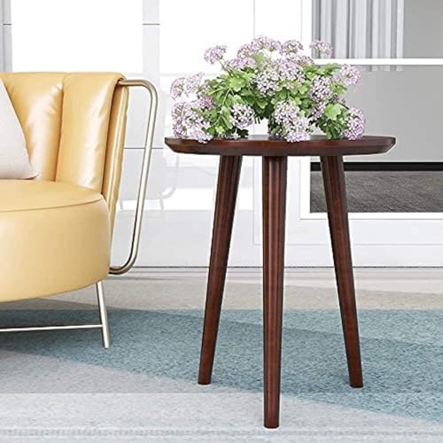 DDS Dream Decor Shoppee Foldable Round Shaped Side Table/Tea Coffee Breakfast Table (Walnut) - Image 1