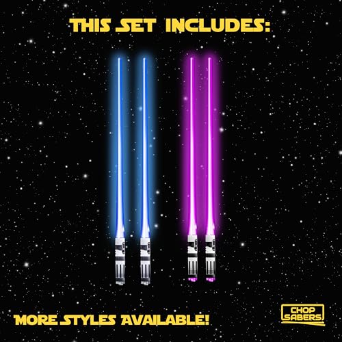 ChopSabers Chop Sabers Light Up LightSaber Chopsticks Set, 2 Pairs, Red & Purple - Image 4