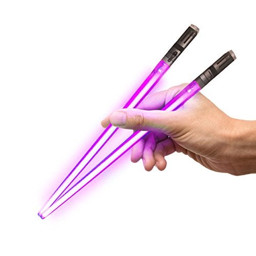 ChopSabers Chop Sabers Light Up LightSaber Chopsticks Set, 2 Pairs, Red & Purple - Image 3