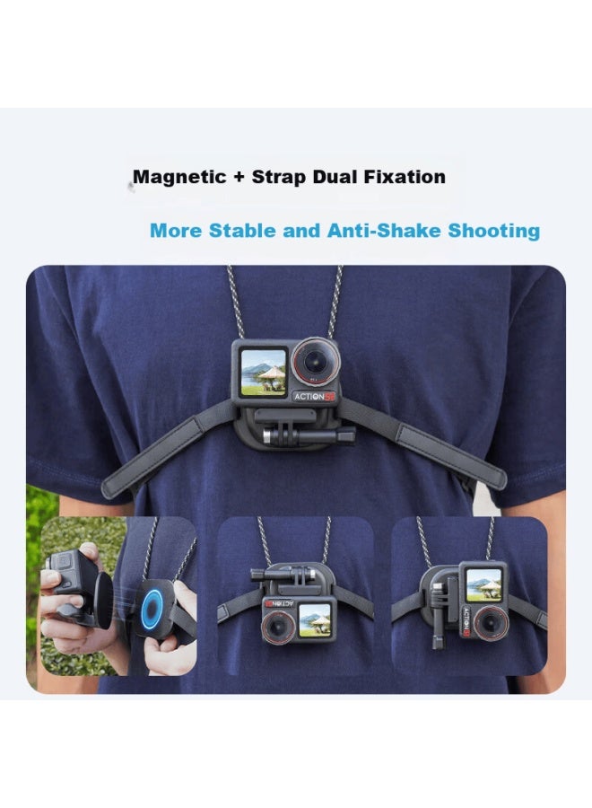Youfes Yangfeisi Magnetic Neck Strap Mount For Dji Nano Dji Osmo Sports Camera Chest Mount Magnetic Base Accessory - Image 3