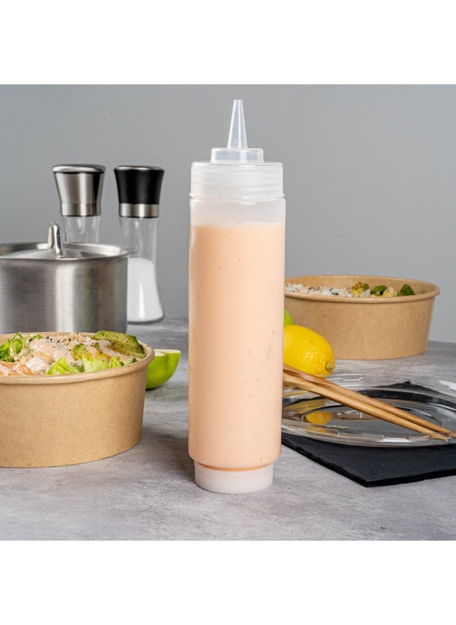 Restaurantware - 16oz. Clear FIFO Plastic Squeeze Bottle with Refill Lid and Precision Dispensing Tip - First In First Out - Perfect for Restaurants, Catering, and Food Trucks - 1ct box - Image 1