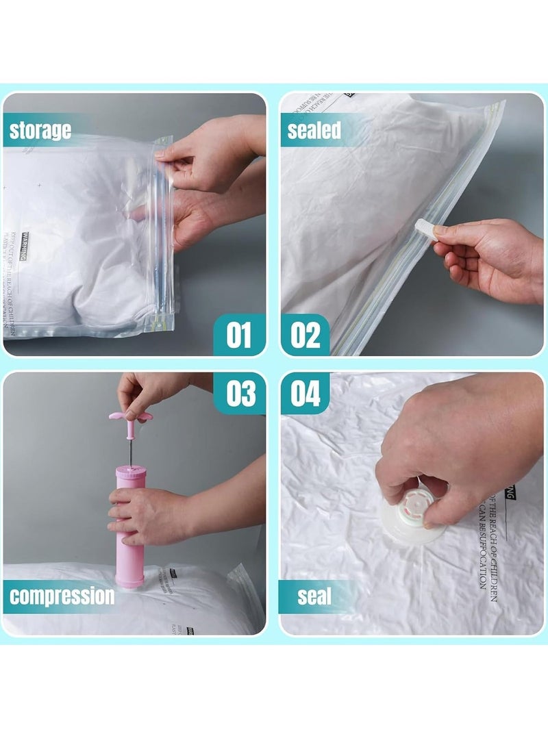 ليفي أكياس تخزين مفرغة من الهواء للملابس والبطانيات وأغطية الأسرة - أكياس تفريغ هواء موفرة للمساحة مزودة بمضخة يدوية | أكياس تخزين مضغوطة قابلة لإعادة الاستخدام (عبوة من 6 أكياس - 2 كبير، 2 لتر، 2 شهر) - Image 5