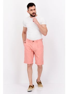 Pepe Jeans Men Relaxed Fit Plain Basic Shorts, Pink  - Image 3