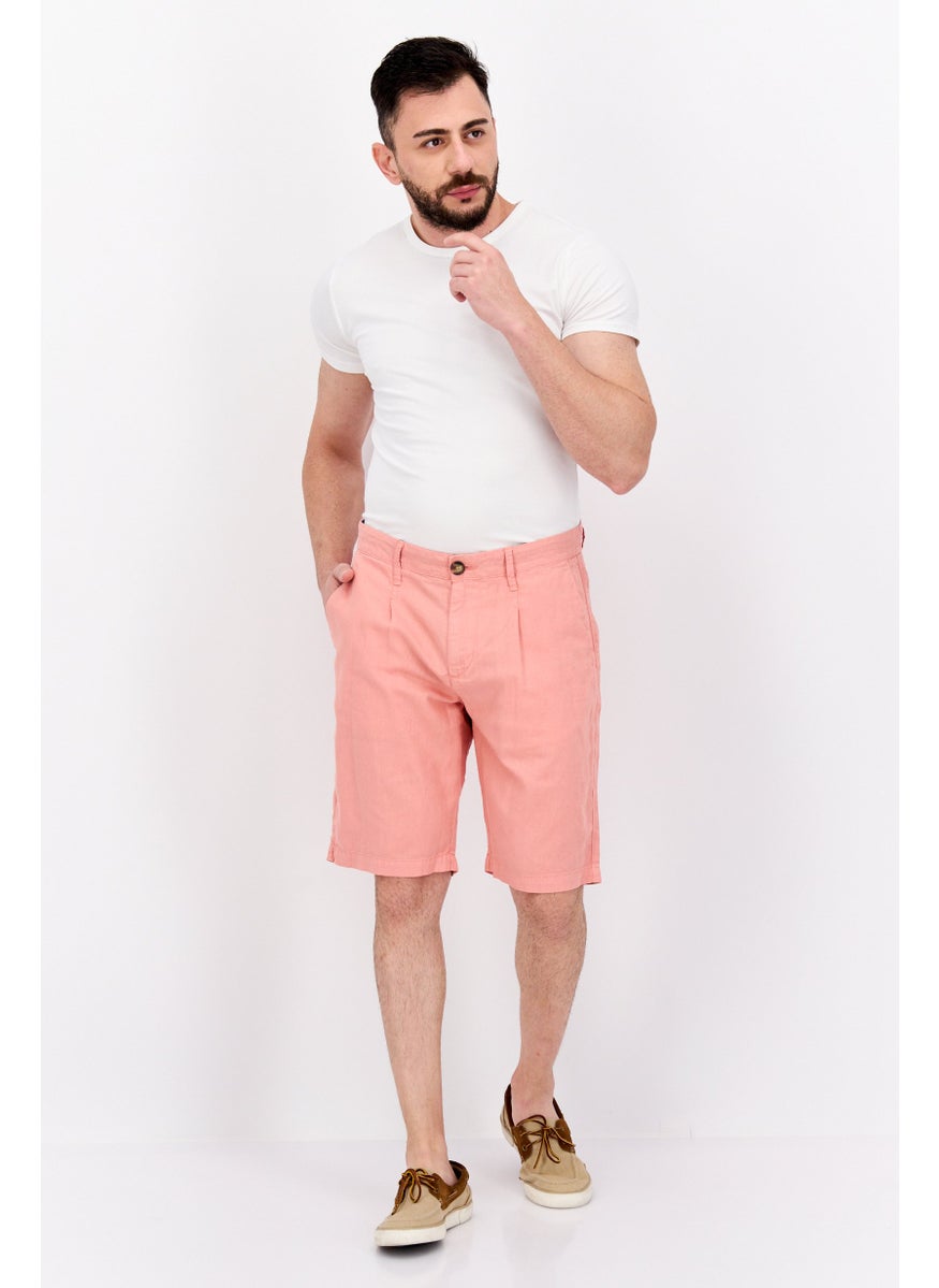Pepe Jeans Men Relaxed Fit Plain Basic Shorts, Pink  - Image 3