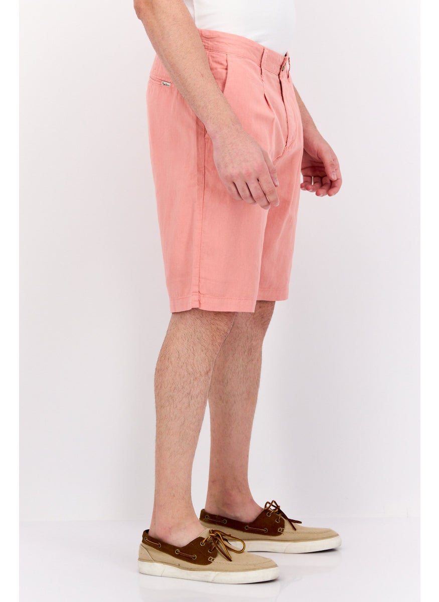 Pepe Jeans Men Relaxed Fit Plain Basic Shorts, Pink  - Image 4