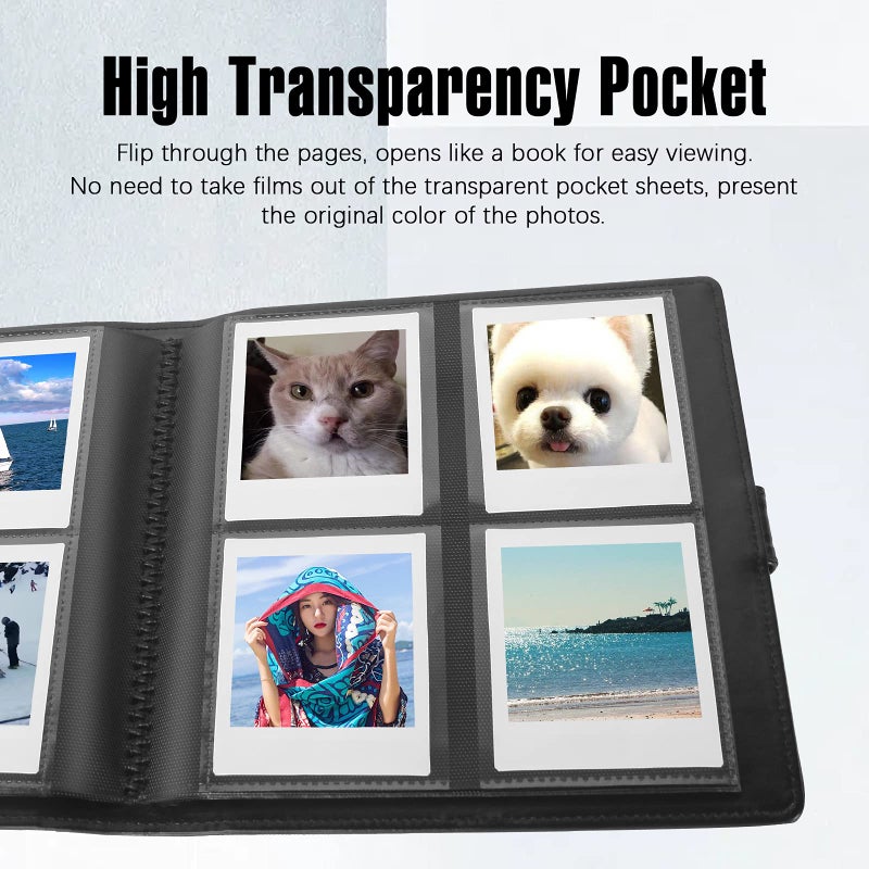 Veicevol 288 Pockets Photo Album for Fujifilm Instax Square SQ1 SQ6 SQ10 SQ20 Instant Camera, Flm Instax SP-3 Mobile Printer, Extra Large Picture Albums for Fujifilm Instax Square Instant Film (Black) - Image 3