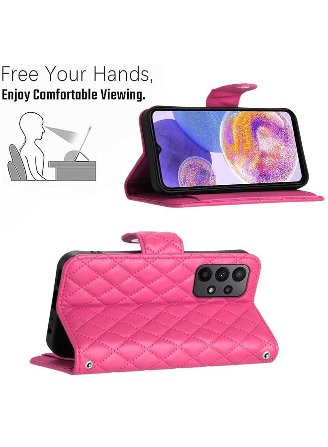 اس-توب جراب لهاتف Samsung Galaxy A52 4G / 5G جراب هاتف جلدي قلاب بملمس معيني مع حبل - Image 4