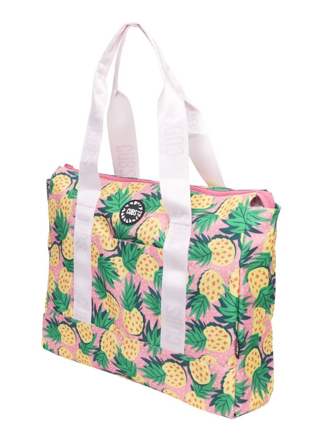 Double Face Tote Bag Multicolor Large Pineapple Fiesta