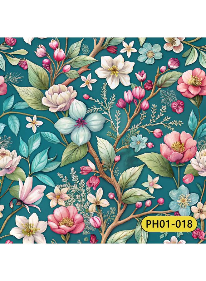 Bluejw Wallpaper Wall Stickers Plant Flower TV Background Wall Decoration High Sense Wallpaper Self-adhesive Flower Wallpaper - Image 1