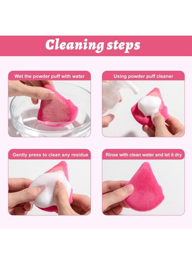BS مول إسفنجة مكياج الوجه من Bs-Mall Triangle Powder Puff من Bs-Mall، إسفنجة بودرة ناعمة على شكل مثلث لبودرة الجسم السائبة، عبوة من 7 قطع (وردي)  - Image 3